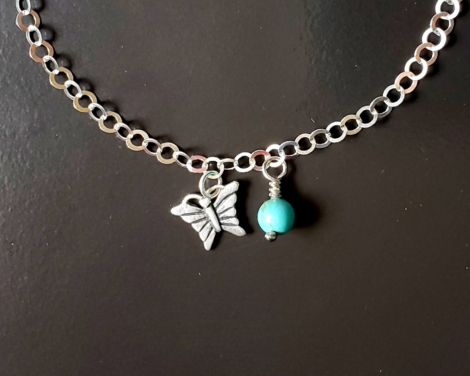 Personalized Butterfly Birthstone Eternity Anklet-Ankle Bracelet