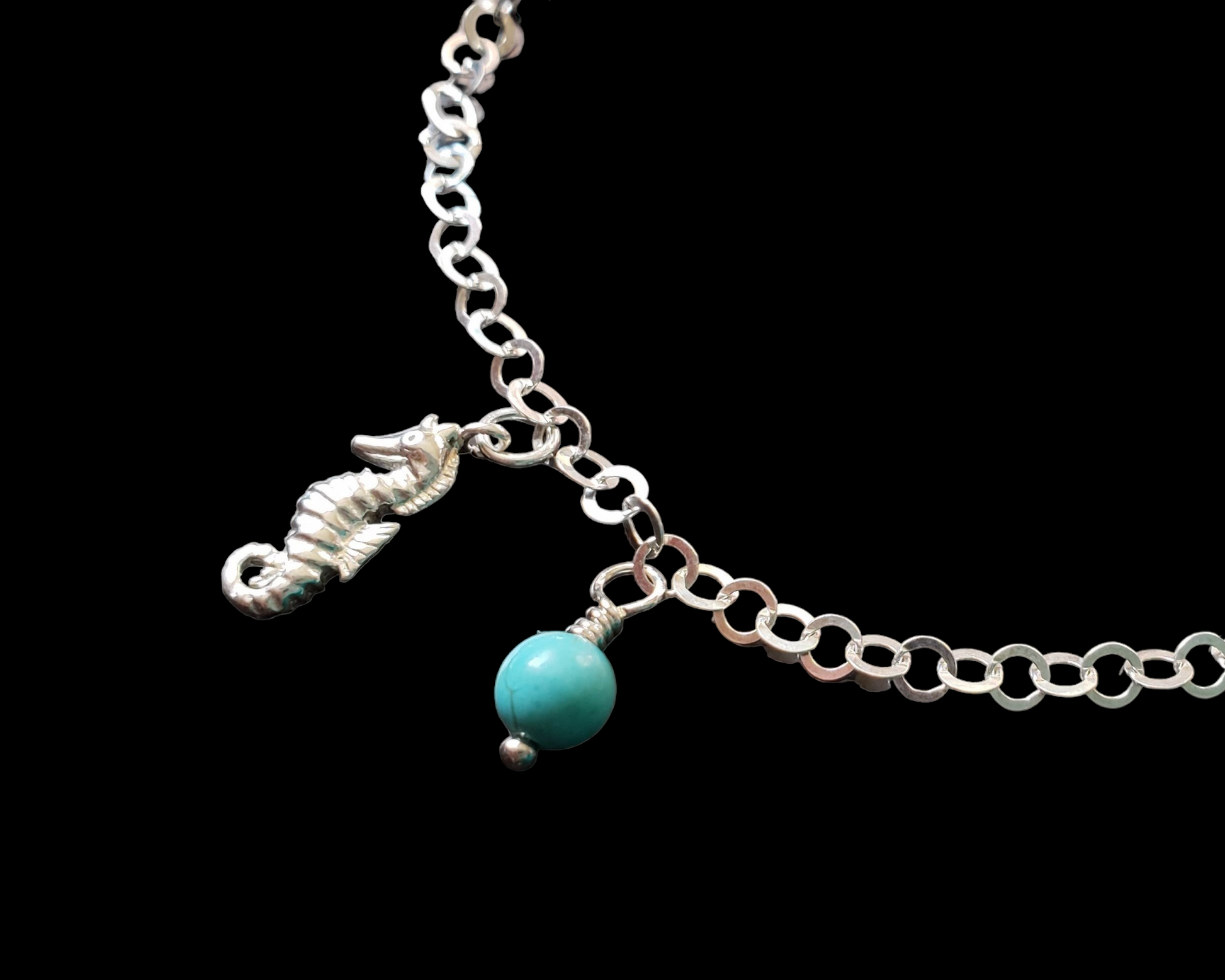  Deluxe Personalized Seahorse Birthstone Eternity Anklet-Ankle Bracelet, Chain and Charm style anklet