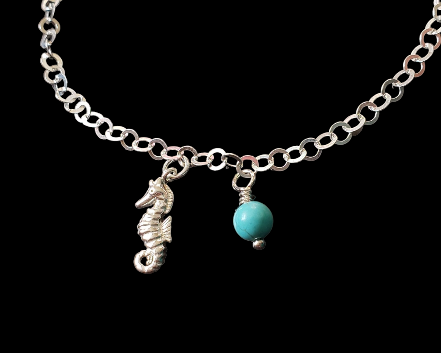  Deluxe Personalized Seahorse Birthstone Eternity Anklet-Ankle Bracelet, Chain and Charm style anklet