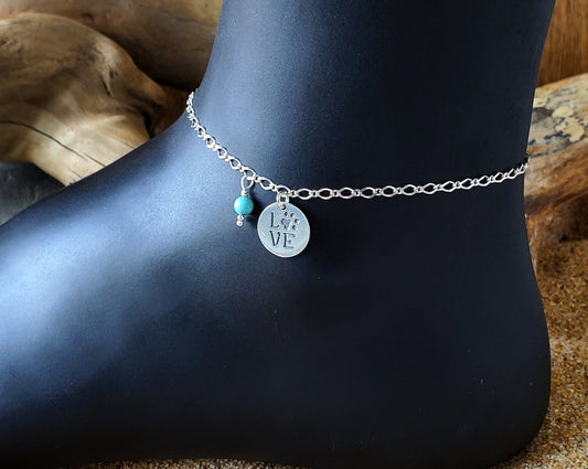 Personalized Animal Dog Lover Eternity Anklet, Ankle Bracelet