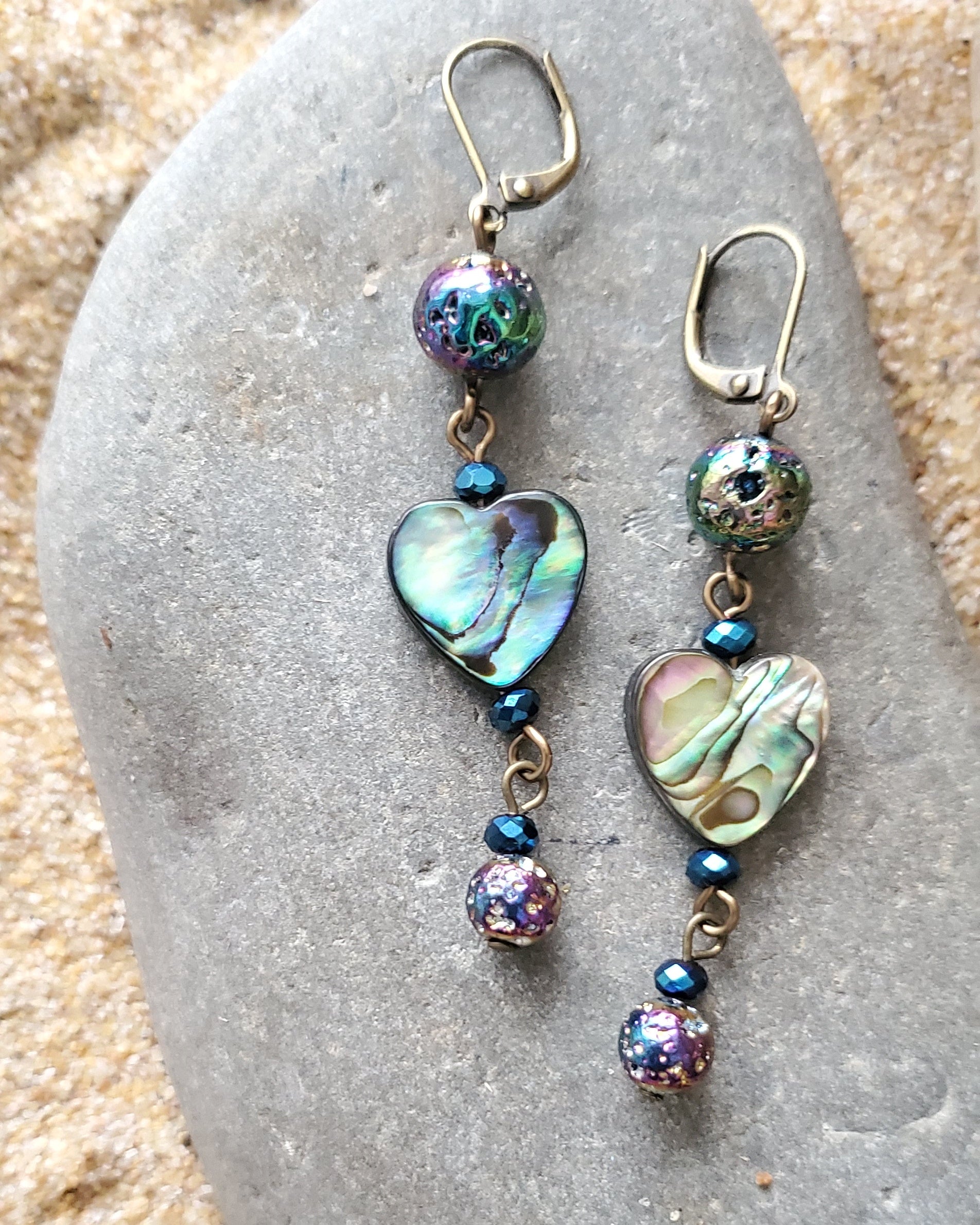 Long heart store earrings