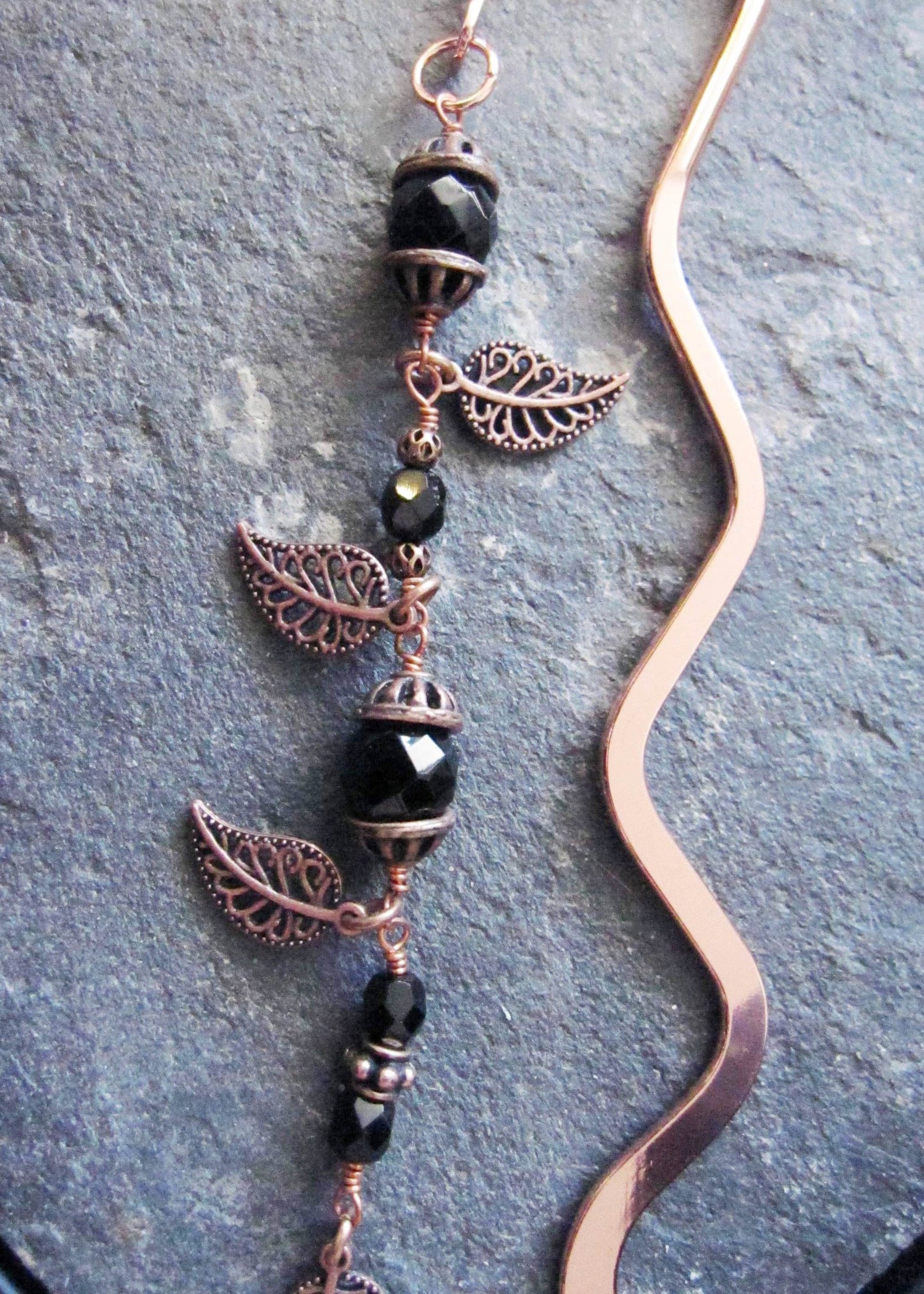Victorian Style Midnight Black Sparkle Bookmark