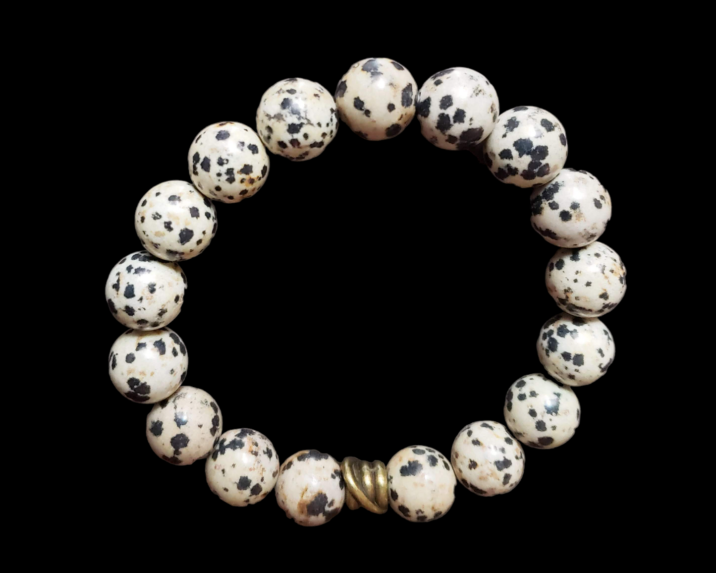 Dalmatian Jasper Celtic Knot Beaded Bracelet