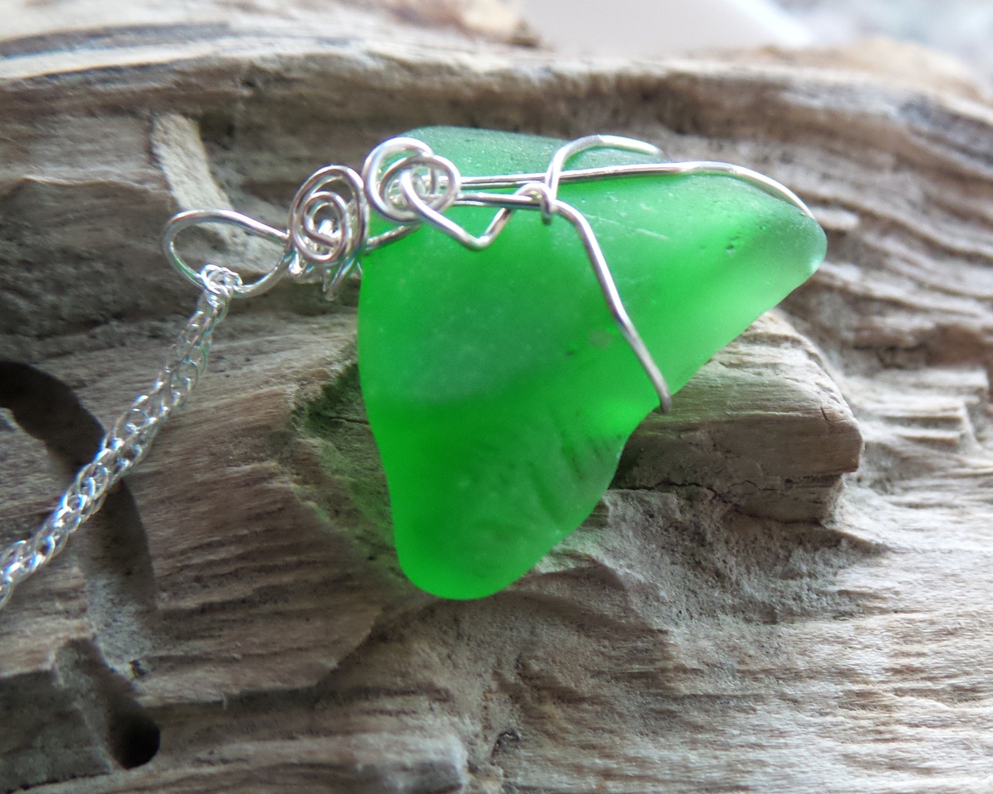 Lake Ontario Glass Pendant-Sea Glass Pendant-Beach Glass Pendant By Jacqueline Neves-Anything’s Possible Jewellery