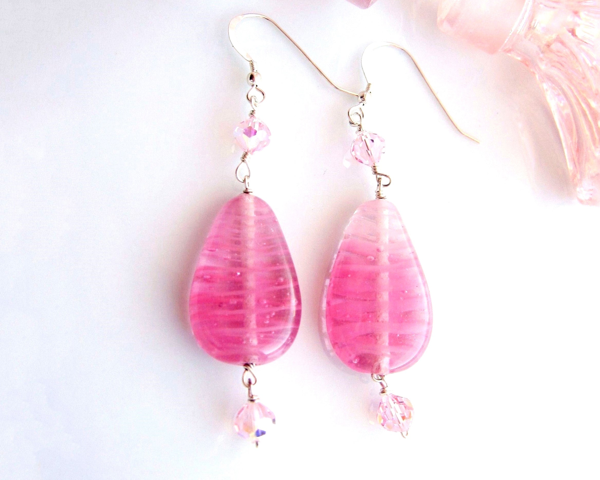 Pink sale vintage earrings