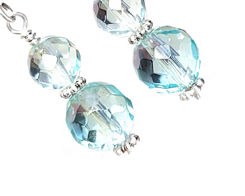 Brilliant Aquamarine Dangle Earrings, Sterling Silver, Aquamarine
