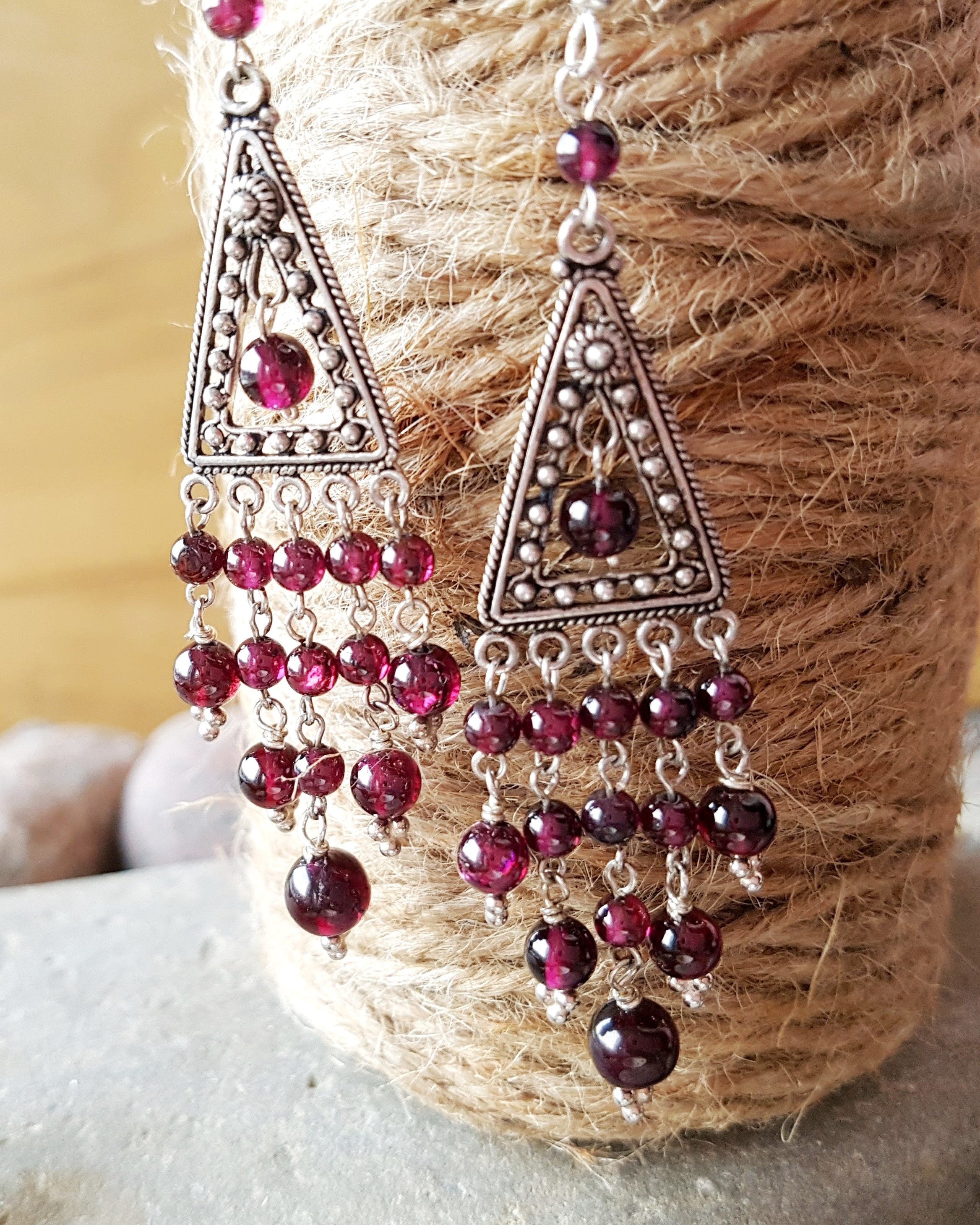 Garnet deals chandelier earrings