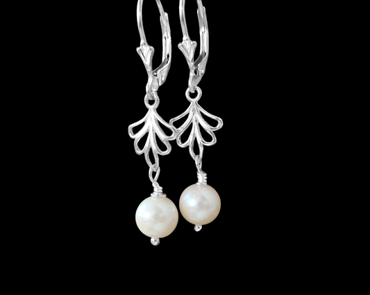 Edwardian Style Vintage Cultured Pearl Earrings