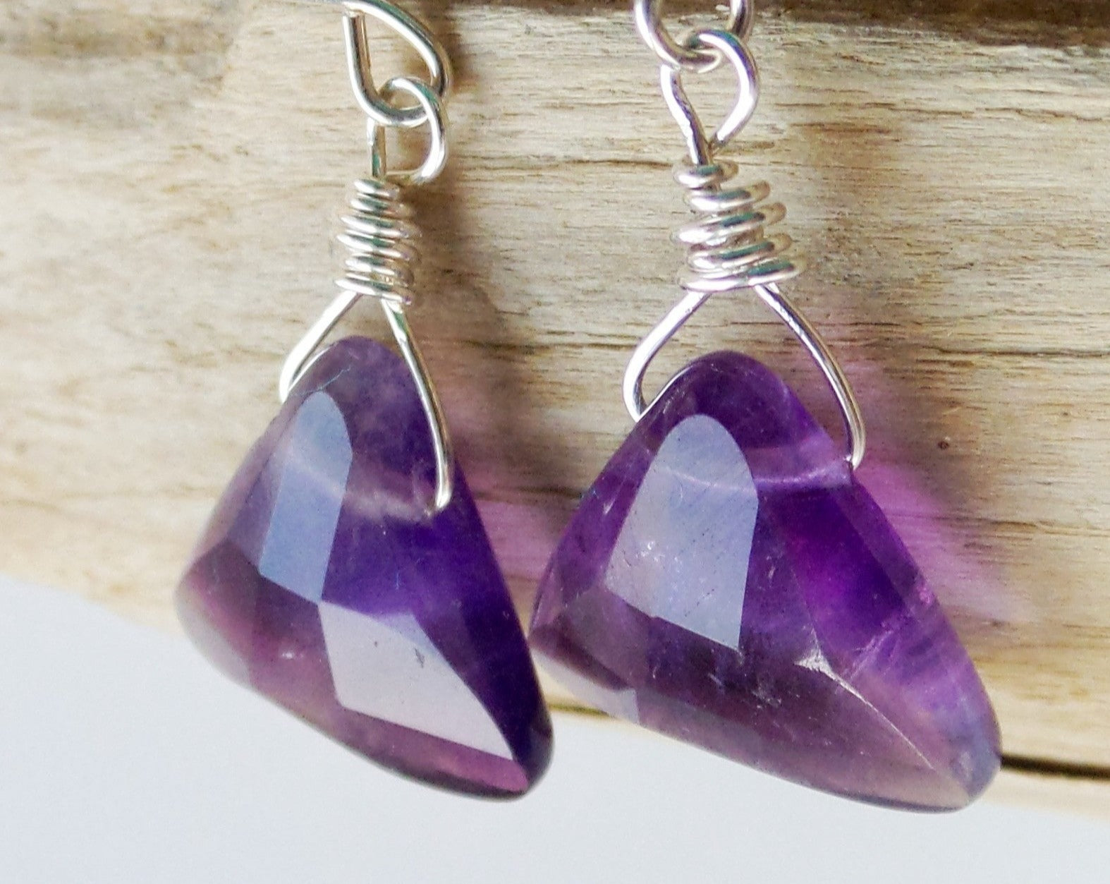 Natural sale amethyst earrings