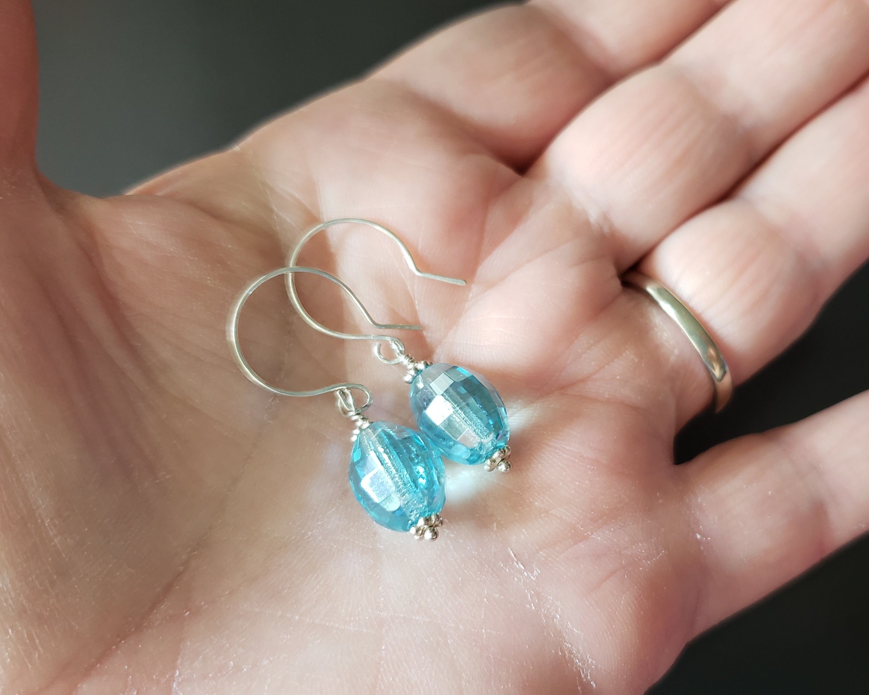 Vintage Blue Glory Crystal Earrings