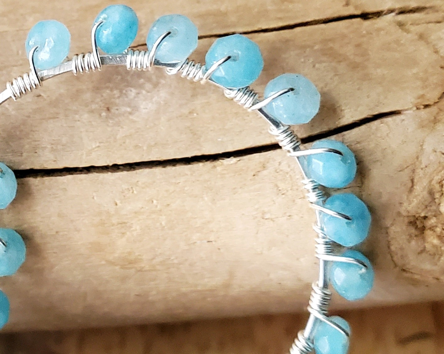 Sky Blue Jade Hoop Earrings