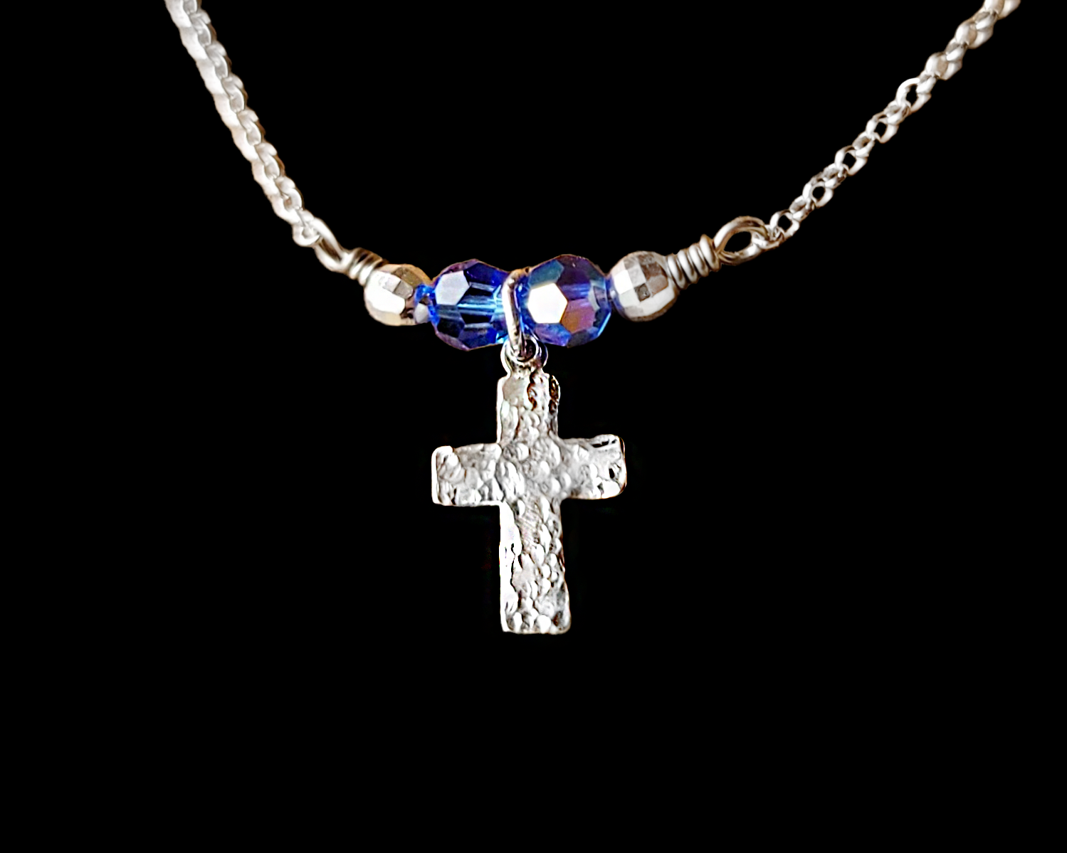 Personalized birthstone sales cross necklace