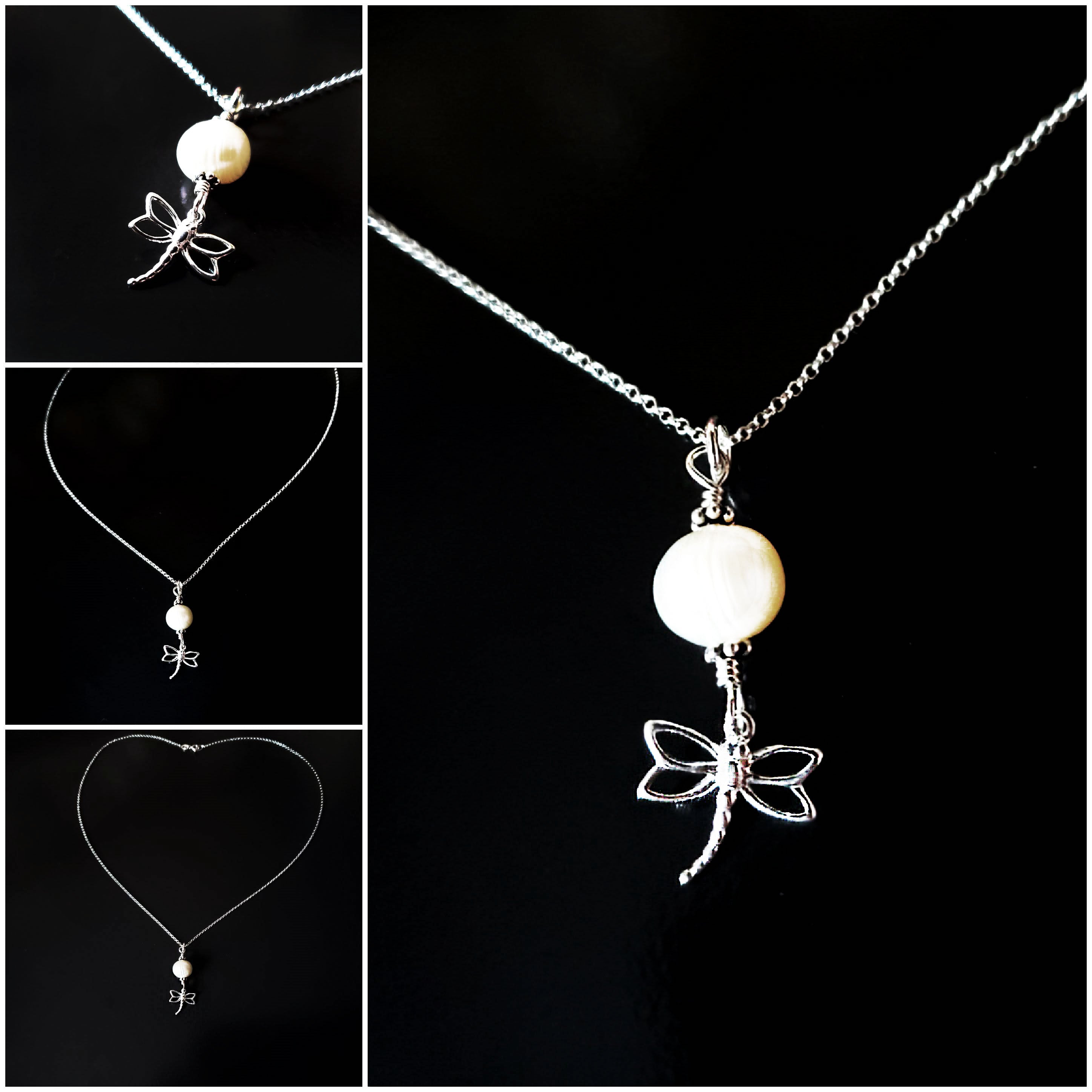 Dragonfly clearance pearl necklace