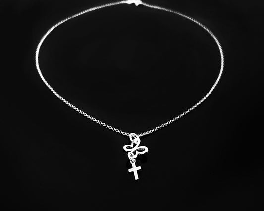 Transformation Butterfly Cross Necklace, Sterling Silver