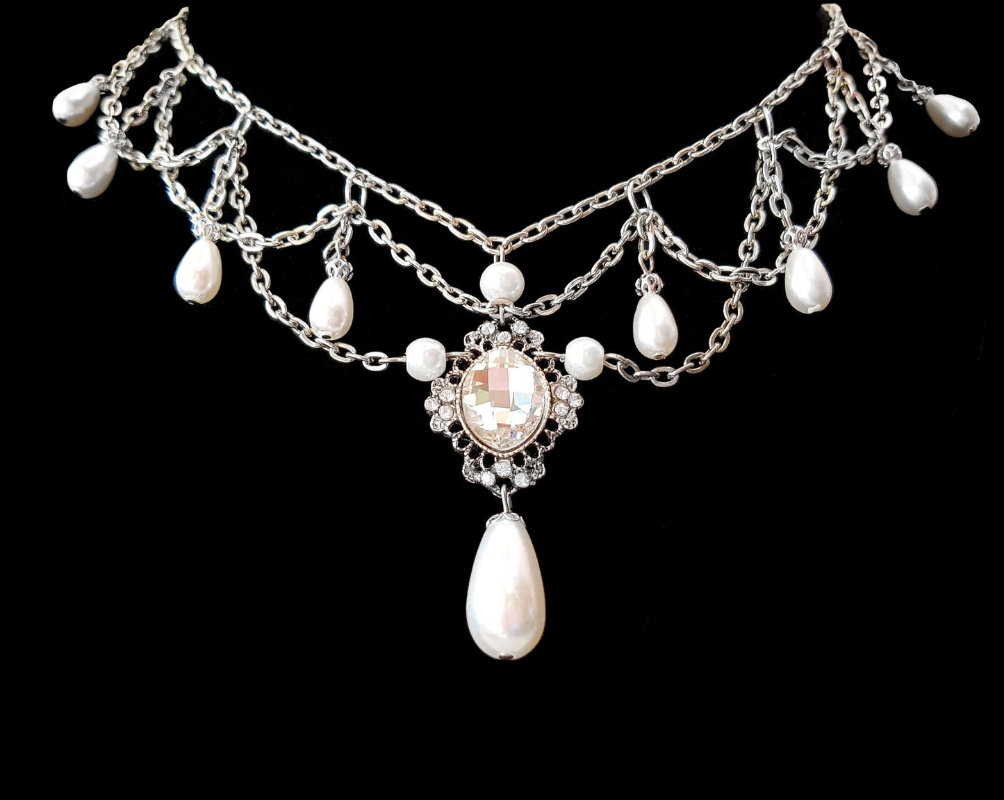 Victorian Pearl Festoon Necklace